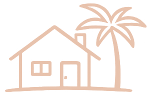 Icon of palm tree and house